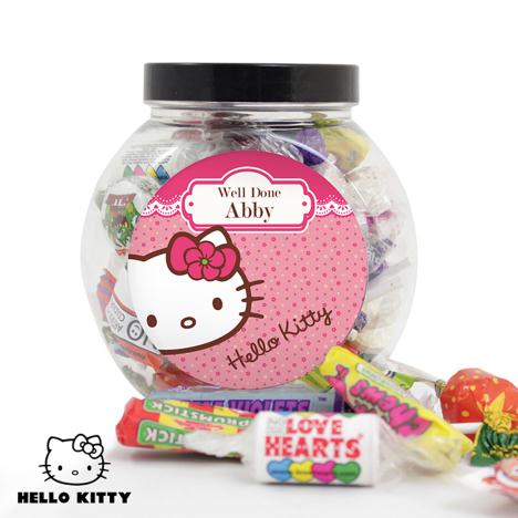 Personalised Hello Kitty Floral 250g Sweet Jar £8.99